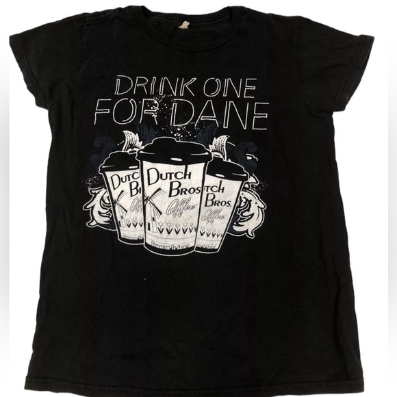 Dutch Bros VINTAGE Black + White “Drink One For Dane” SMALL + MEDIUM RARE DB - Picture 1 of 5